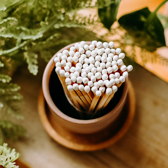 Ceramic match pot and matches