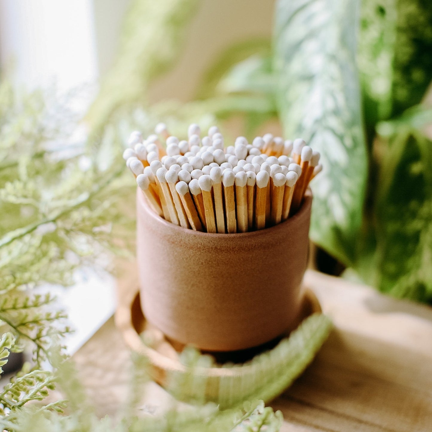 Ceramic match pot and matches